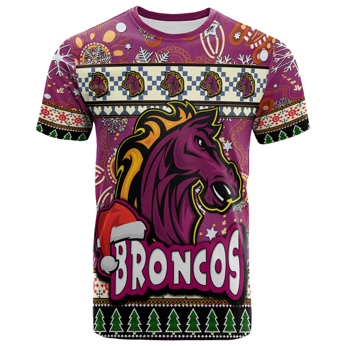 broncos-rugby-christmas-t-shirt-custom-xmas-broncos-christmas-balls-snowflake-with-aboriginal-patterns-t-shirt