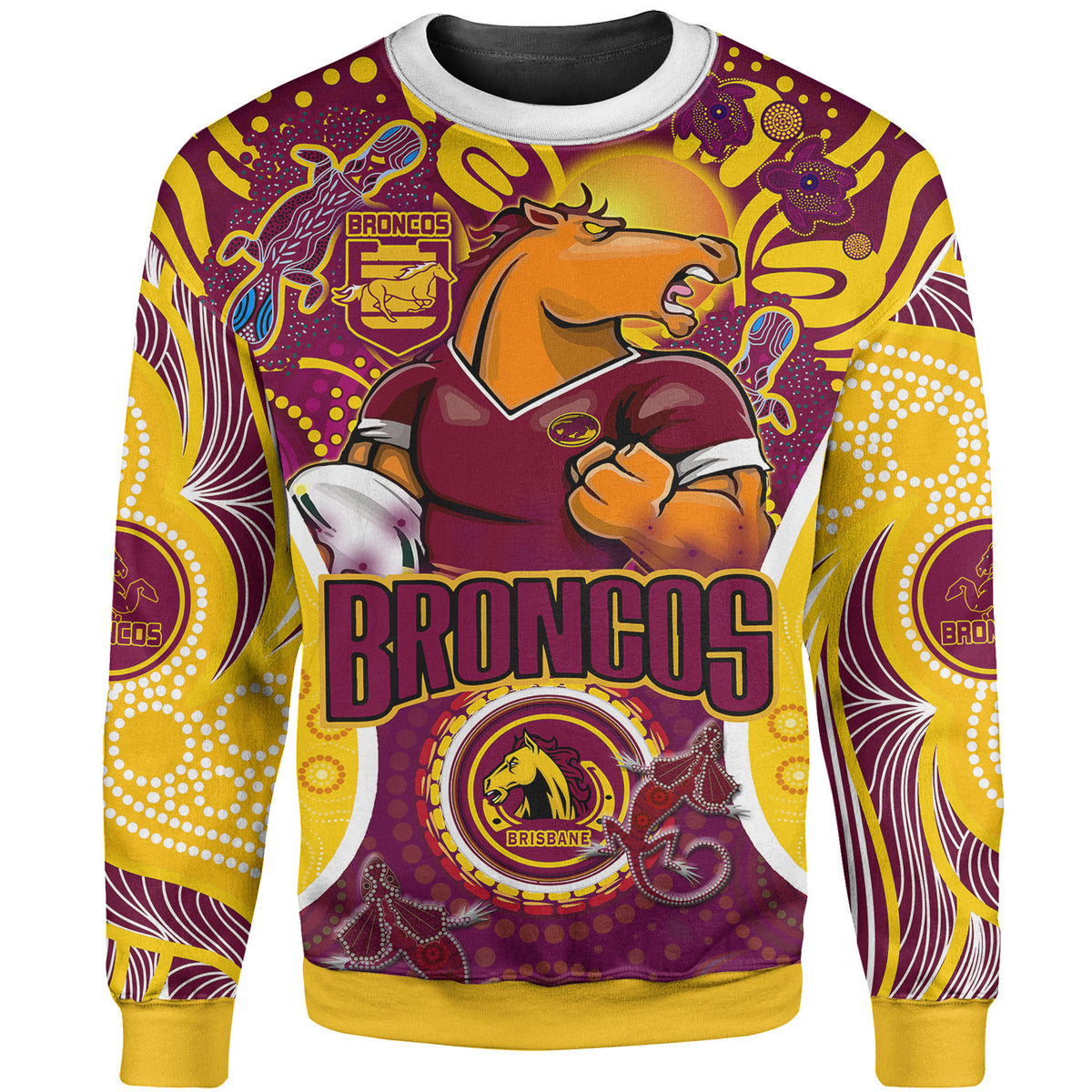 broncos-rugby-sweatshirt-custom-broncos-mascot-with-aboriginal-art-personalised-player-and-number-sweatshirt