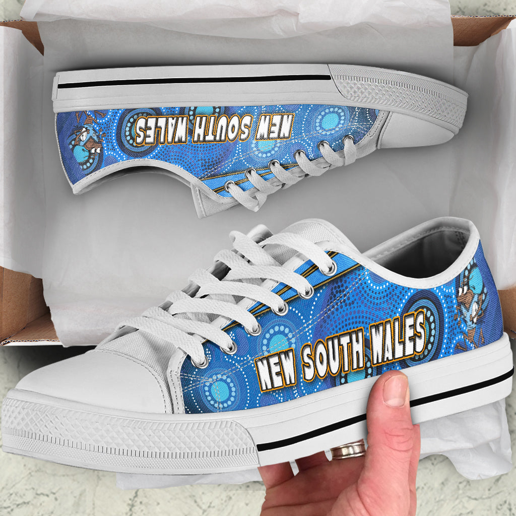 new-south-wales-rugby-league-teamlow-top-shoes-new-south-wales-blues-mascot-aboriginal-art-state-of-origin