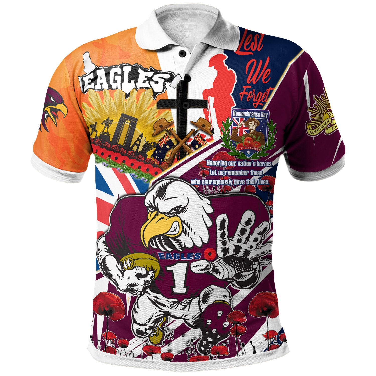 sea-eagles-rugby-polo-shirt-custom-remembrance-eagles-anzac-quote-with-poppy-and-rosemary-polo-shirt