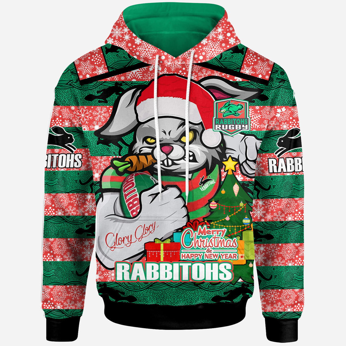 rabbitohs-christmas-rugby-hoodie-merry-christmas-super-rabbitohs-with-rugby-ball-and-aboriginal-patterns-custom-hoodie