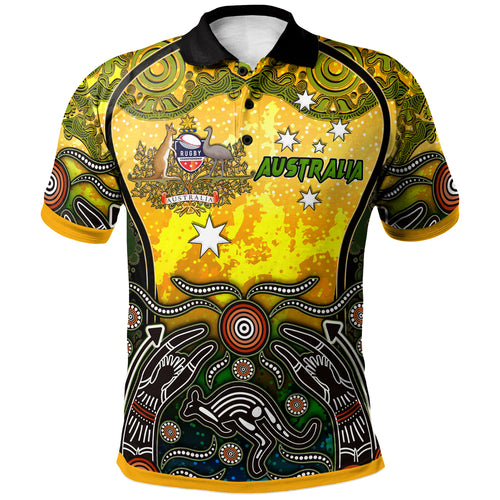 australian-rugby-sevens-mens-squad-polo-shirt-custom-australia-coat-of-arms-aboriginal-culture-personalised-player-and-number-polo-shirt