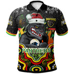 panthers-rugby-christmas-polo-shirt-custom-christmas-indigenous-penrith-panthers-personalised-name-and-number-polo-shirt