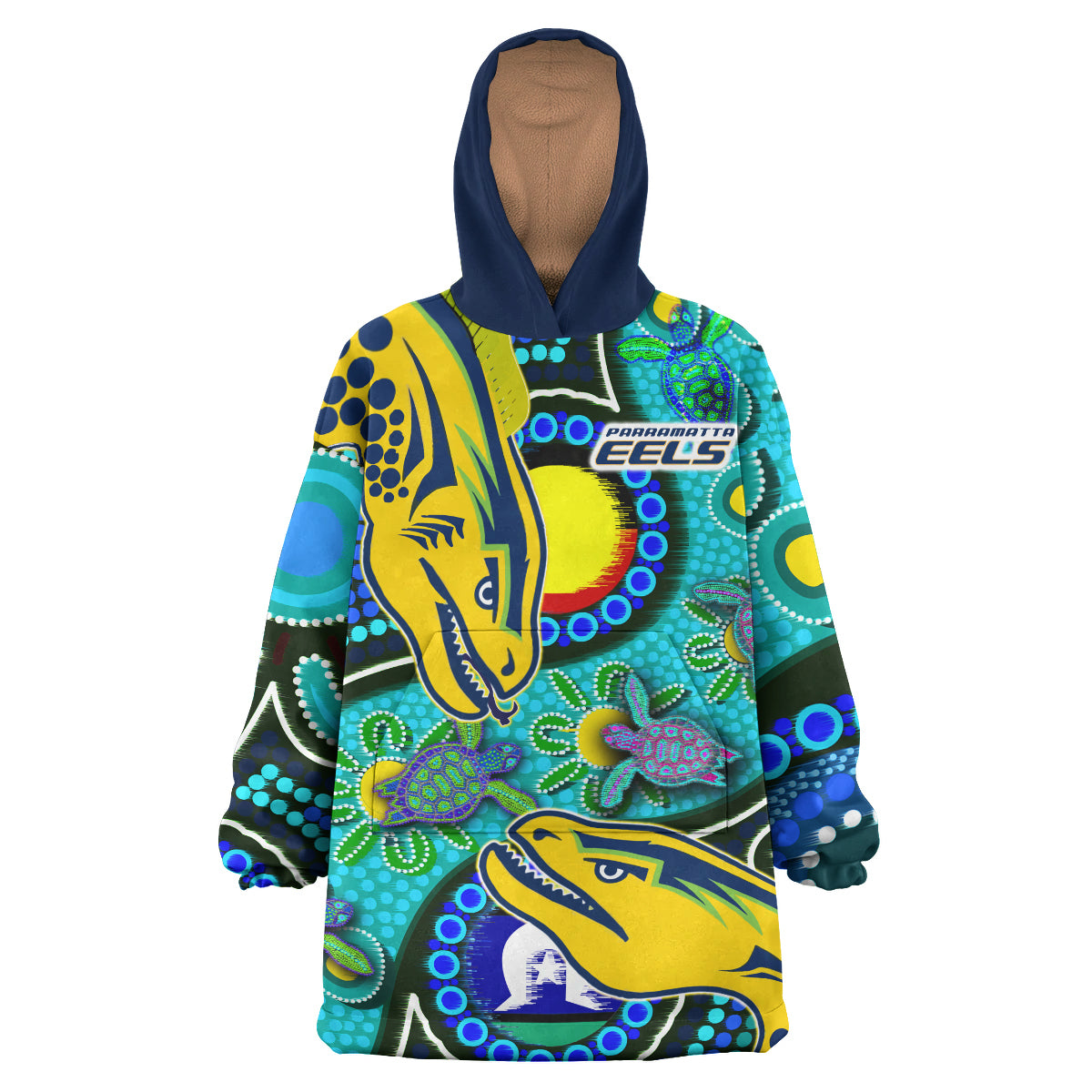 parramatta-eels-rugby-snug-hoodie-custom-indigenous-parramatta-eels-with-aboriginal-and-torres-strait-islander-flag-oodie-blanket