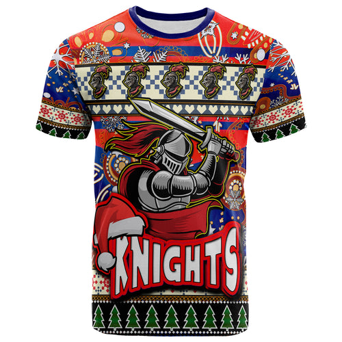 knights-rugby-christmas-t-shirt-custom-xmas-knights-christmas-balls-snowflake-with-aboriginal-patterns-t-shirt