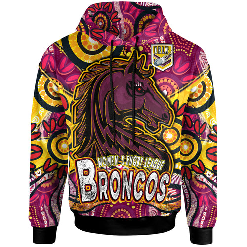 nrlw-broncos-rugby-hoodie-custom-broncos-rugby-womens-rugby-league-aboriginal-dot-painting-hoodie