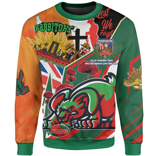 rabbitohs-rugby-sweatshirt-custom-remembrance-rabbitohs-anzac-quote-with-poppy-and-rosemary-sweatshirt