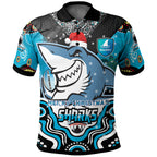 sharks-rugby-christmas-polo-shirt-custom-christmas-super-sharks-indigenous-polo-shirt