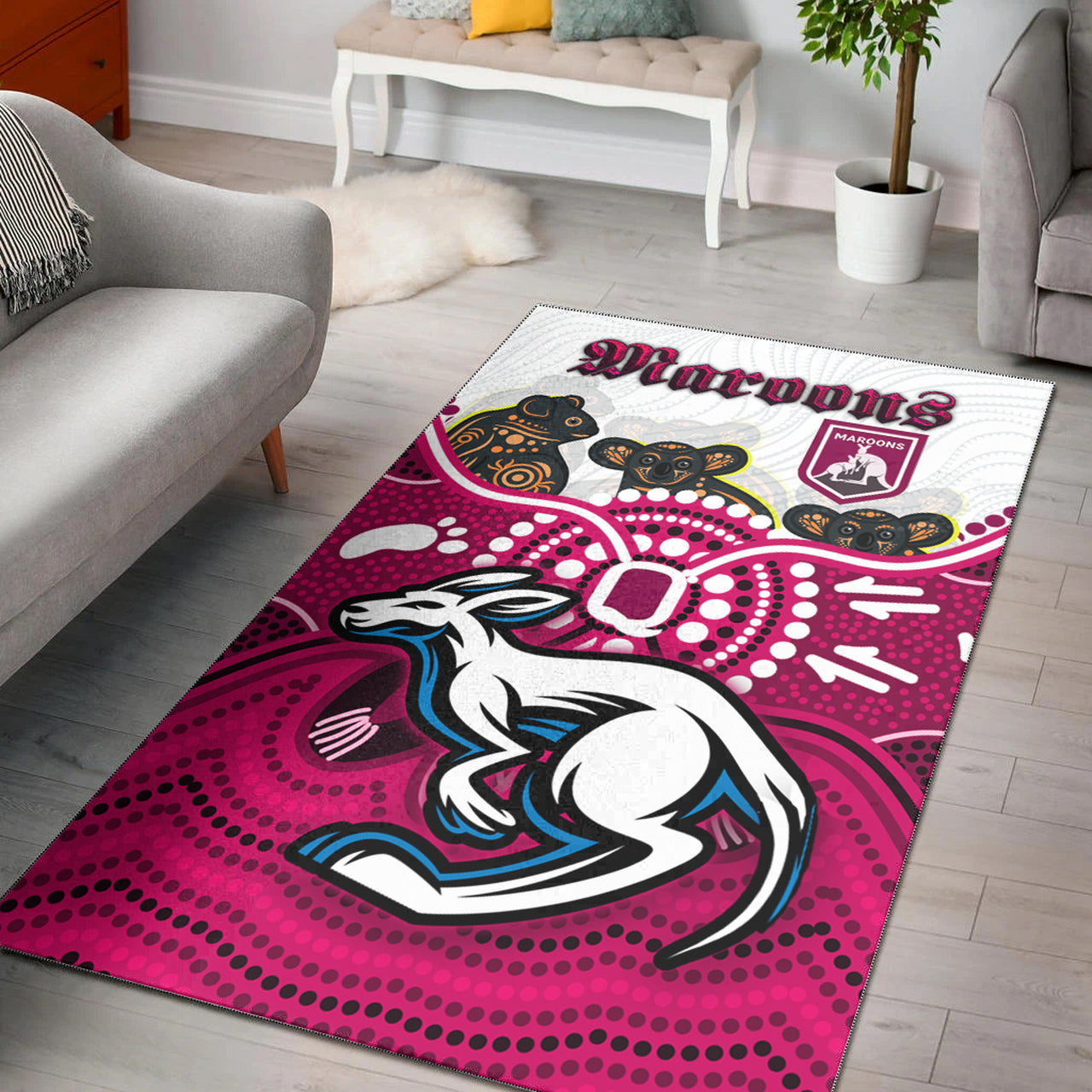 maroons-rugby-aboriginal-custom-area-rug-the-cane-toads-with-indigenous-koala