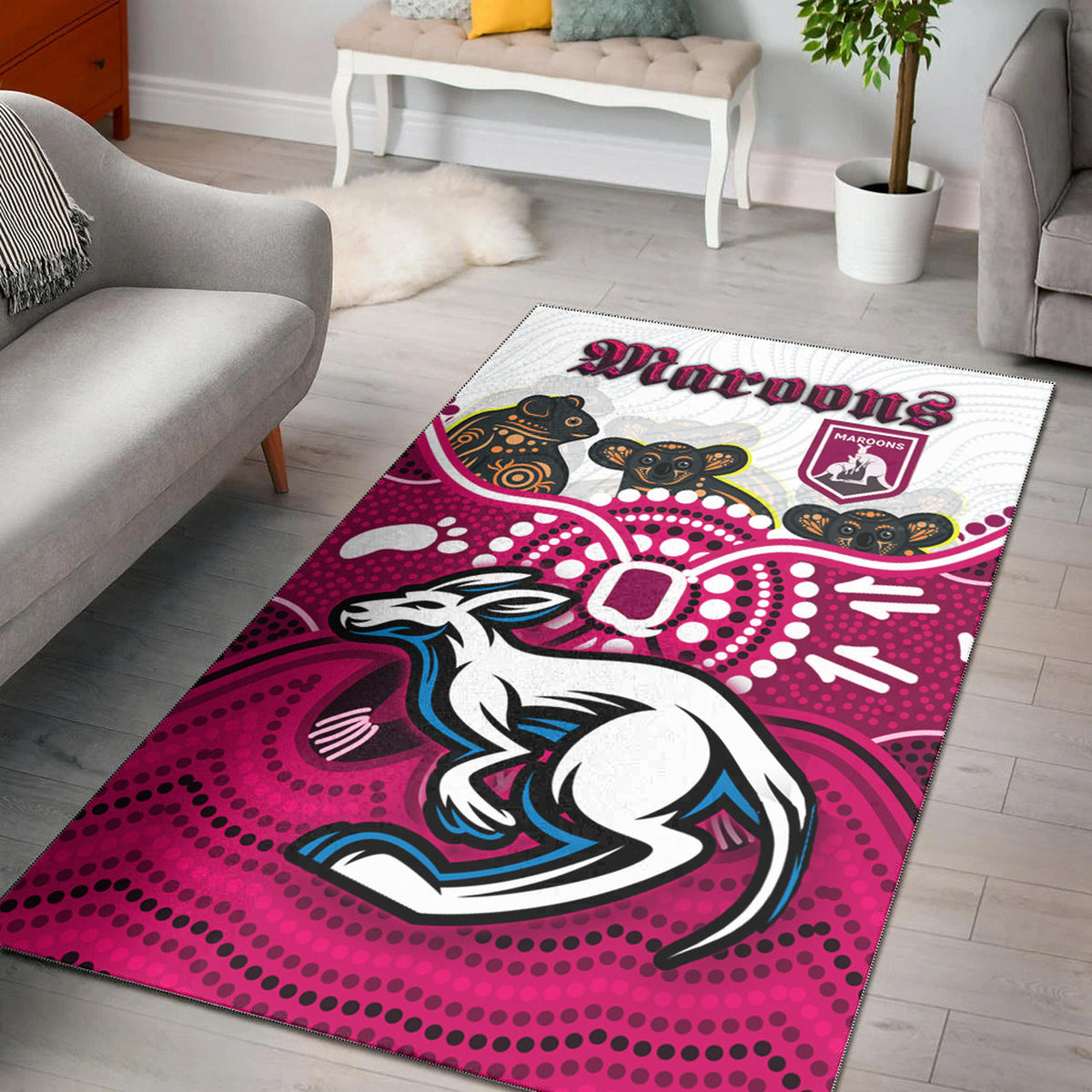 maroons-rugby-aboriginal-custom-area-rug-the-cane-toads-with-indigenous-koala