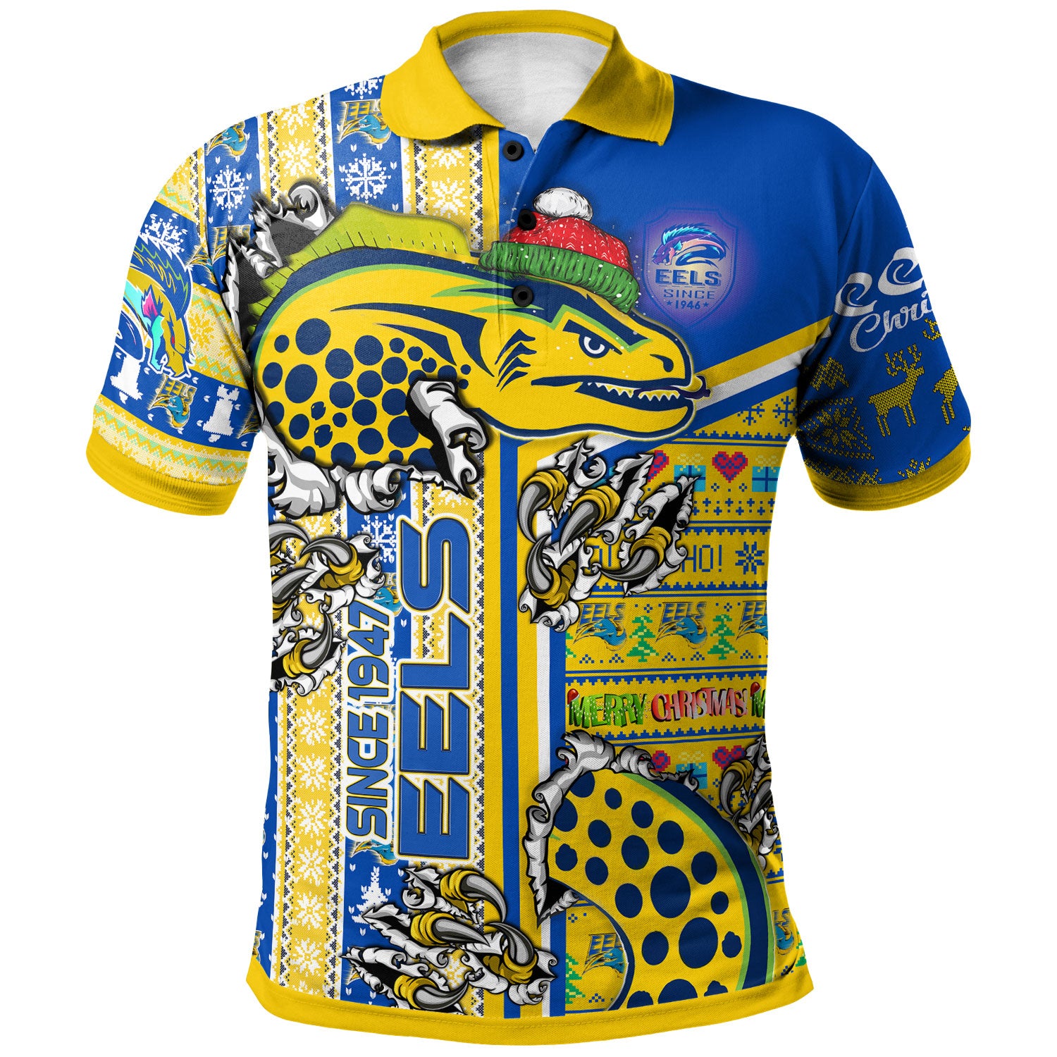 eels-rugby-christmas-polo-shirt-custom-scratch-super-eels-snowflakes-personalized-name-and-number-polo-shirt