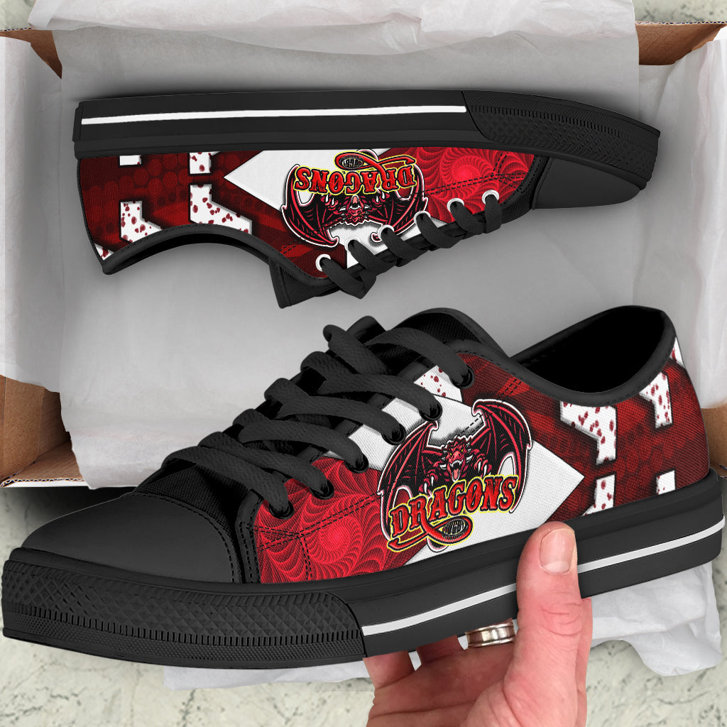 st-george-rugby-low-top-shoes-dragons-with-rugby-ball-aboriginal-patterns