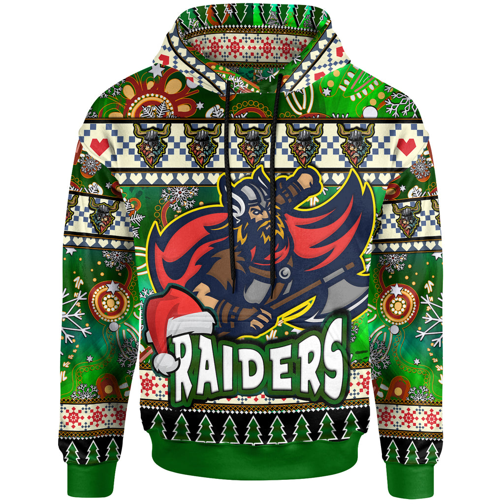 raider-rugby-christmas-hoodie-custom-xmas-raider-christmas-balls-snowflake-with-aboriginal-patterns-hoodie