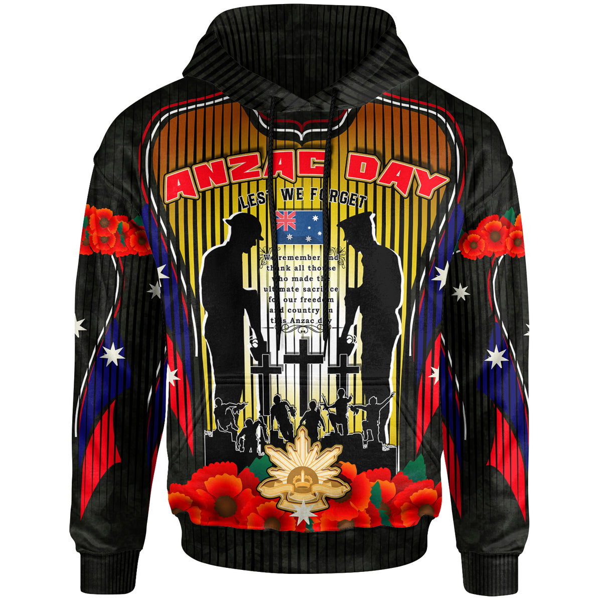 australia-anzac-day-hoodie-anzac-day-lest-we-forget-quotes-with-stripes-patterns-hoodie