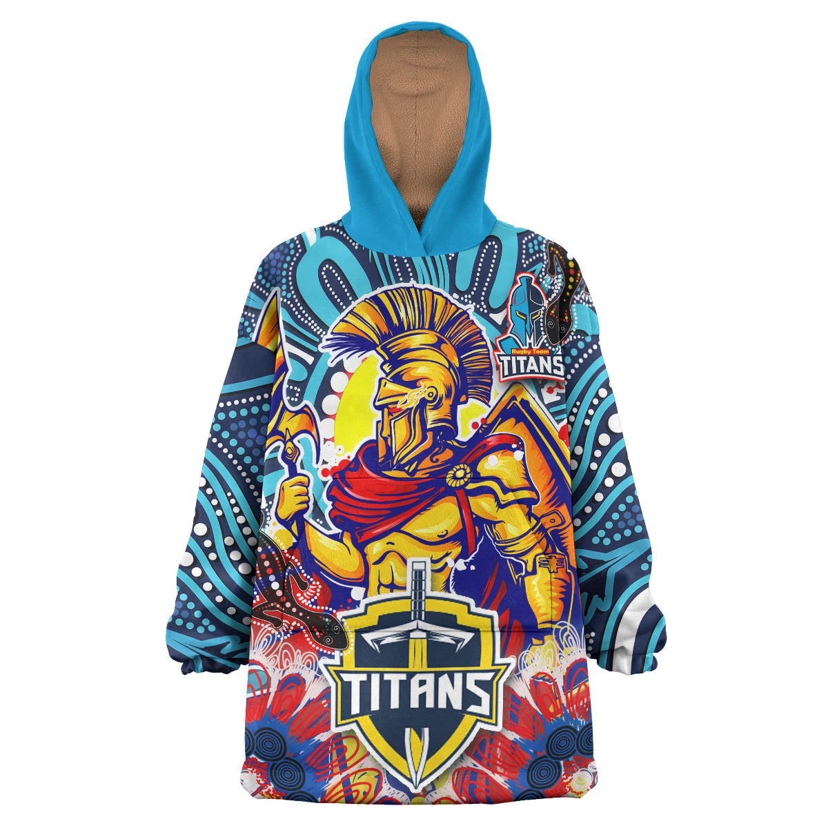 titans-aboriginal-rugby-snug-hoodie-the-indigenous-titans-warriors-with-aboriginal-lizard-and-sun-oodie-blanket