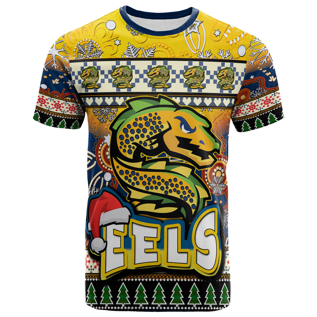 eels-rugby-christmas-t-shirt-custom-xmas-eels-christmas-balls-snowflake-with-aboriginal-patterns-t-shirt