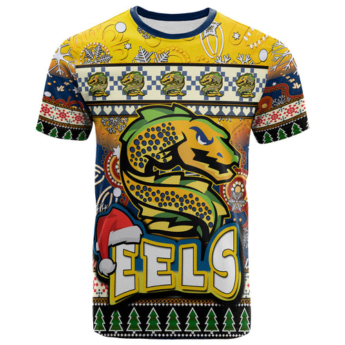 eels-rugby-christmas-t-shirt-custom-xmas-eels-christmas-balls-snowflake-with-aboriginal-patterns-t-shirt