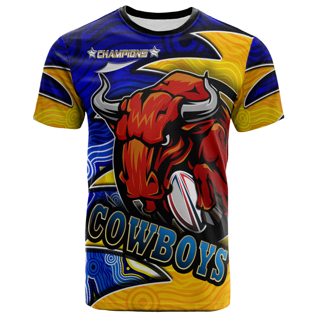 cowboys-rugby-t-shirt-custom-bull-rugby-ball-with-aboriginal-style-pattern-personalised-player-and-number-t-shirt