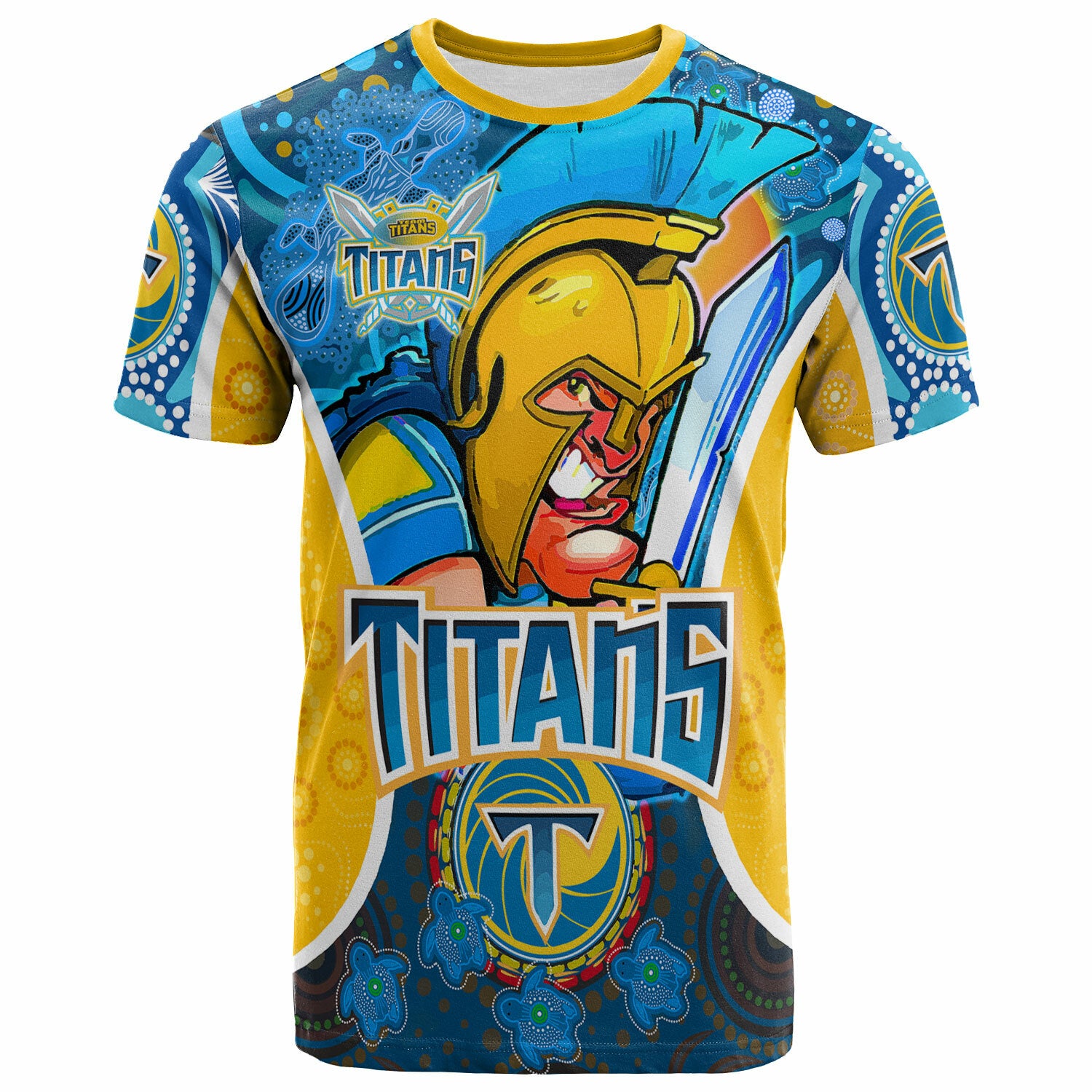 titans-rugby-t-shirt-custom-gold-coast-titans-mascot-with-aboriginal-art-personalised-player-and-number-t-shirt