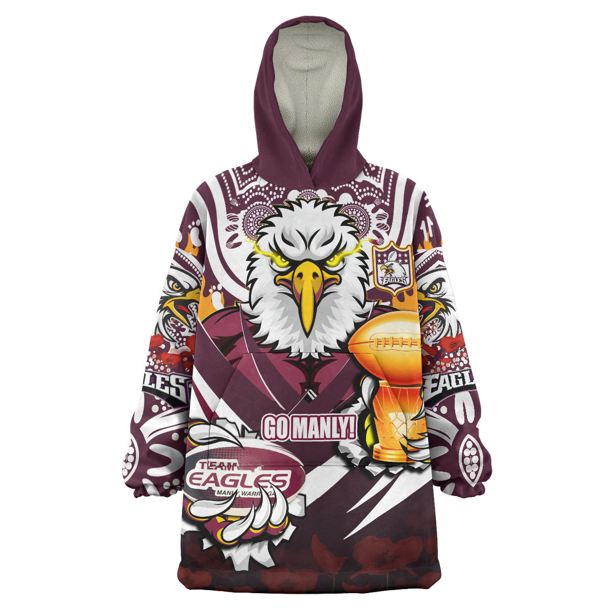 sea-eagles-premierships-rugby-snug-hoodie-custom-go-manly-champion-claw-scratch-aboriginal-culture-oodie-blanket