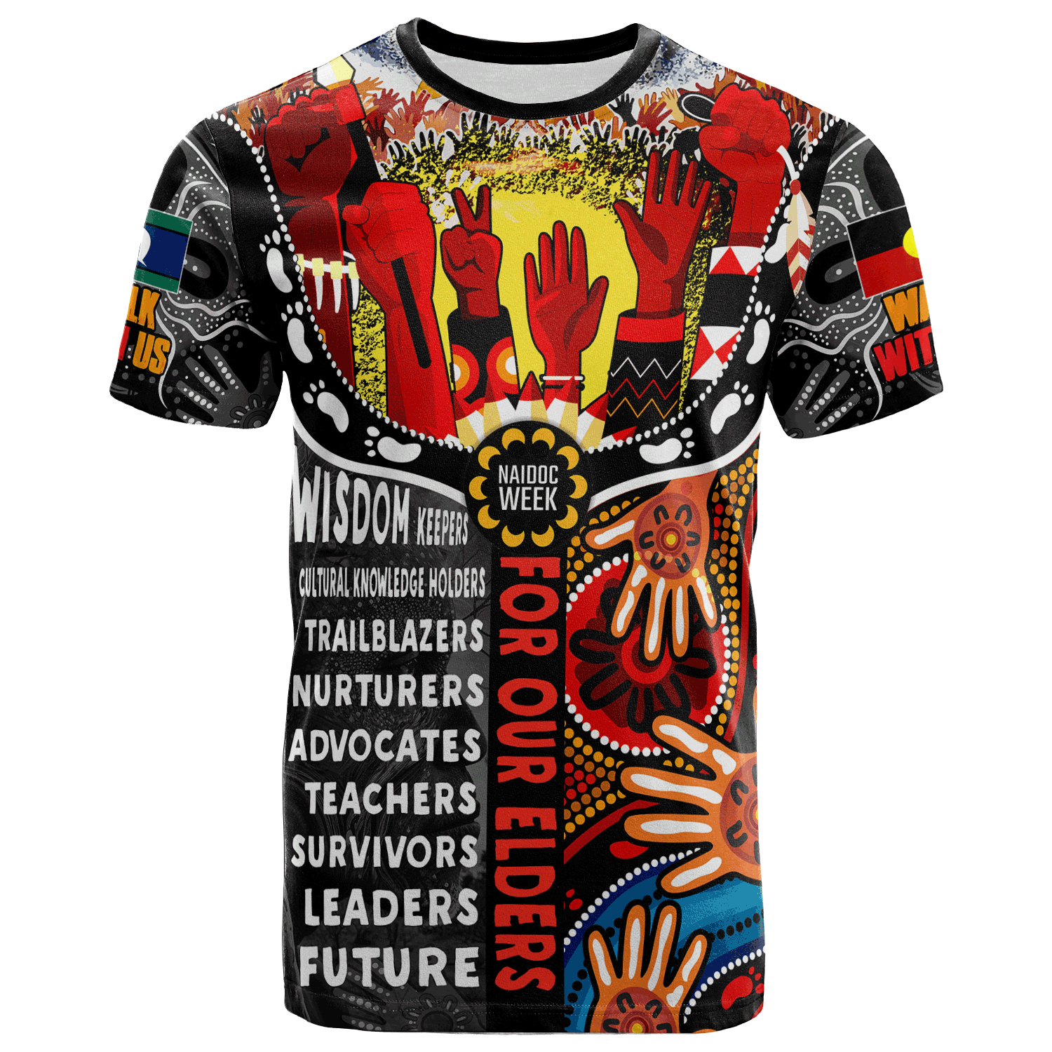 australia-naidoc-week-2023-t-shirt-custom-walk-with-us-pay-homage-to-our-elders-t-shirt