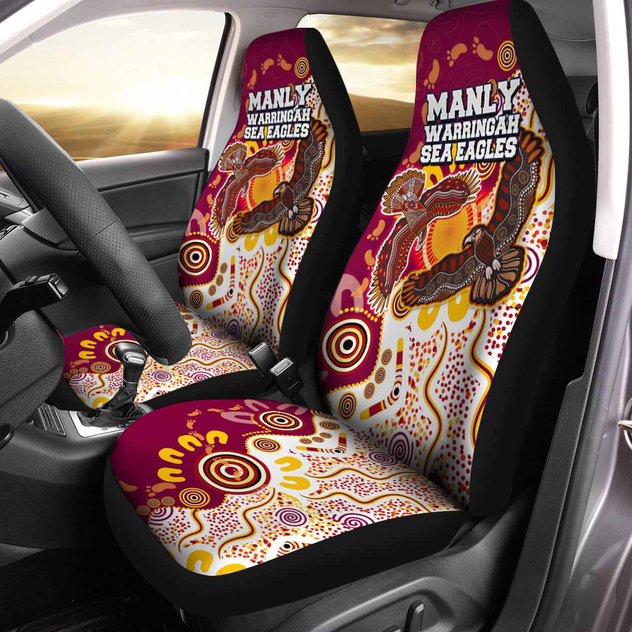 sea-eagles-aboriginal-rugby-car-seat-cover-double-sea-eagles-with-tribal-sun-and-footprints