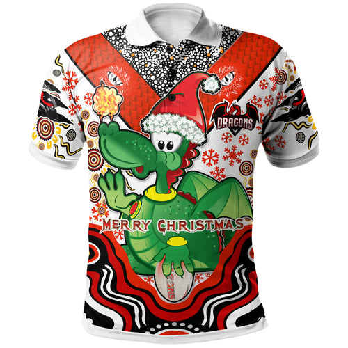 st-george-rugby-christmas-polo-shirt-custom-christmas-green-dragons-indigenous-polo-shirt