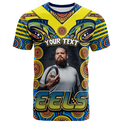 eels-rugby-t-shirt-personalised-photo-electric-eel-with-aboriginal-patterns-t-shirt
