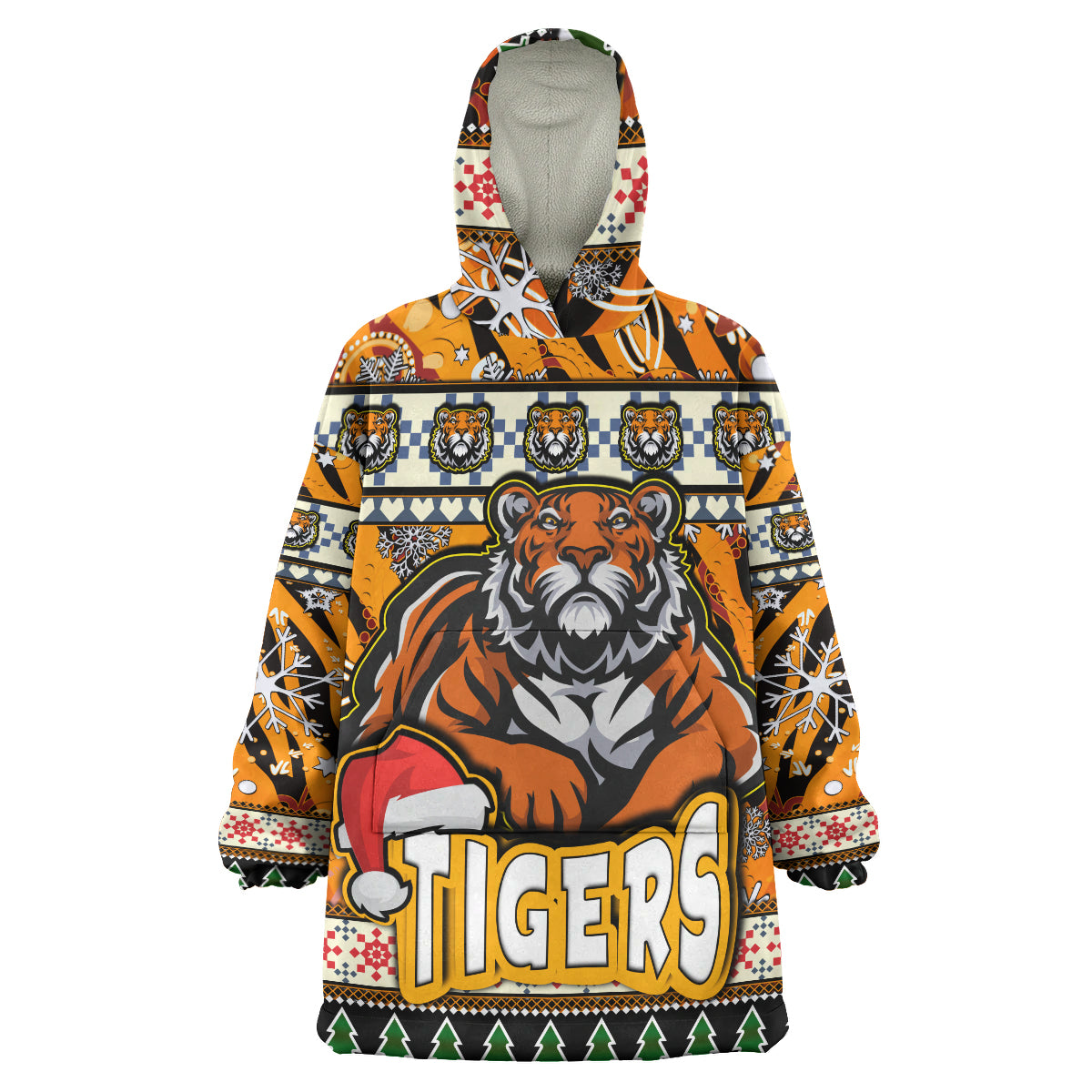 tigers-rugby-christmas-snug-hoodie-custom-xmas-tigers-christmas-balls-snowflake-with-aboriginal-patterns-wearable-blanket-hoodie