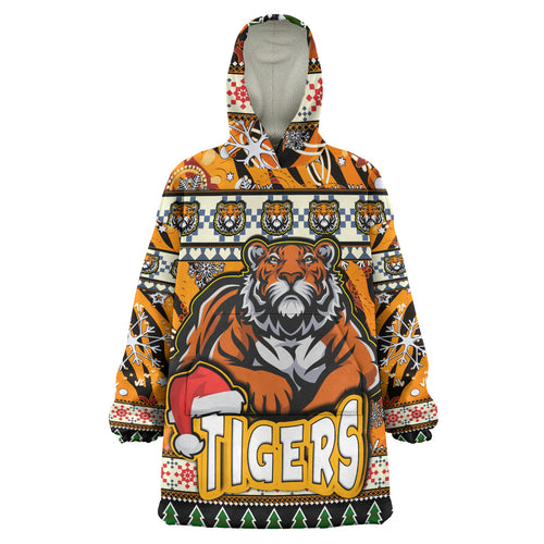 tigers-rugby-christmas-snug-hoodie-custom-xmas-tigers-christmas-balls-snowflake-with-aboriginal-patterns-wearable-blanket-hoodie