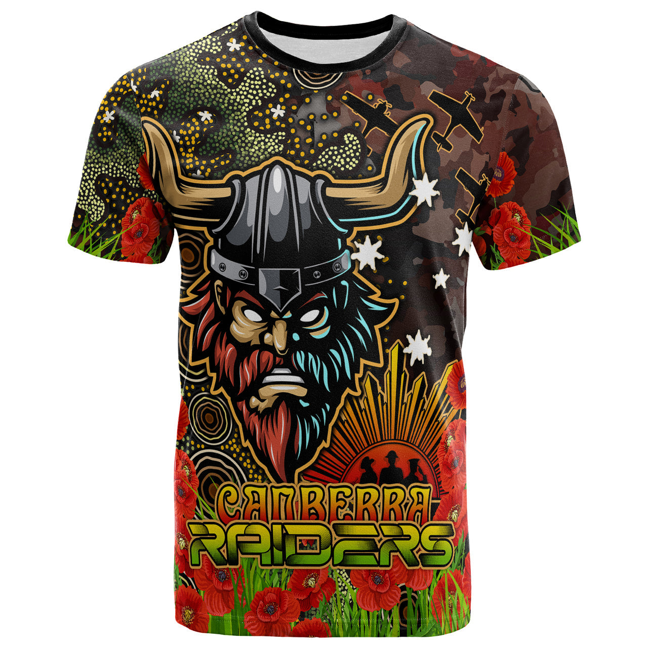 raiders-rugby-t-shirt-custom-anzac-raiders-with-remembrance-poppy-and-indigenous-patterns-t-shirt