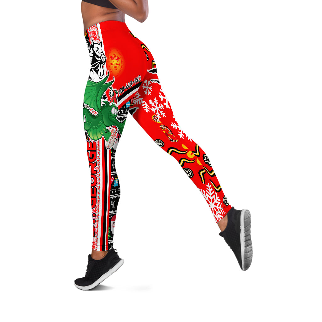 st-george-rugby-christmas-leggings-st-george-xmas-green-dragon-with-snowflakes-and-rugby-ball-leggings