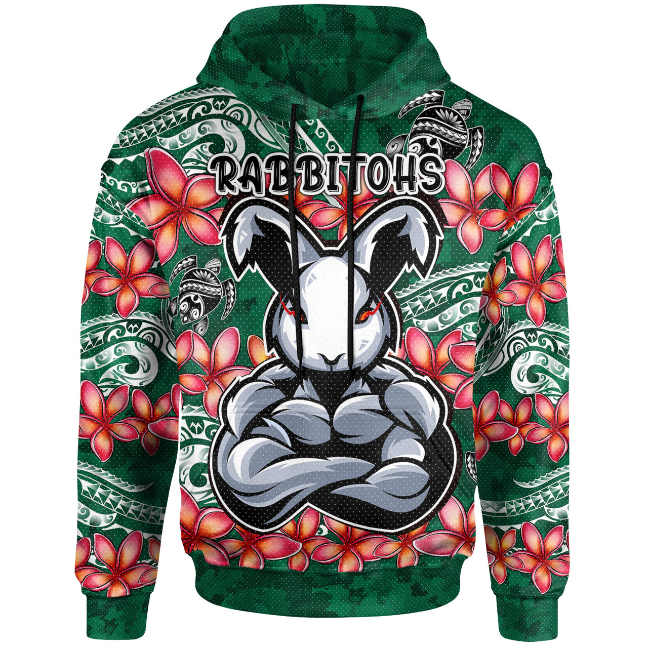 rabbitohs-rugby-hoodie-custom-polynesian-super-rabbitohs-hoodie