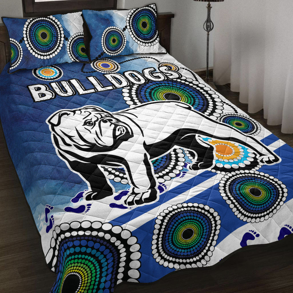 bulldogs-rugby-quilt-bed-set-custom-indigenous-bulldogs-quilt-bed-set