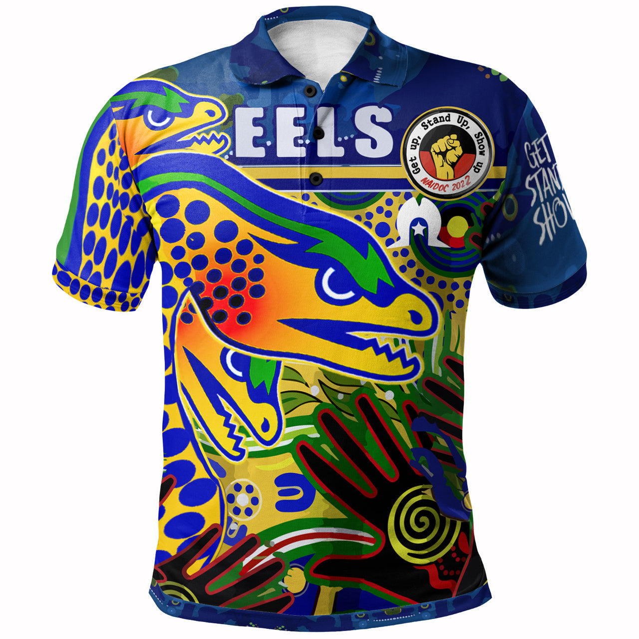 eels-rugby-australia-naidoc-week-custom-polo-shirt-eels-getting-up-standing-up-and-showing-up