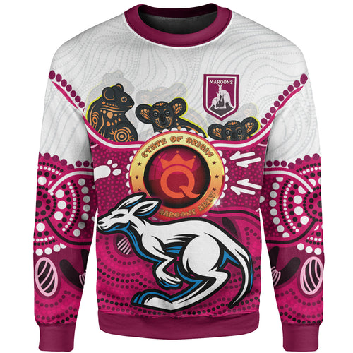 maroons-rugby-aboriginal-sweatshirt-custom-queensland-maroons-kangaroo-with-indigenous-koala-sweatshirt