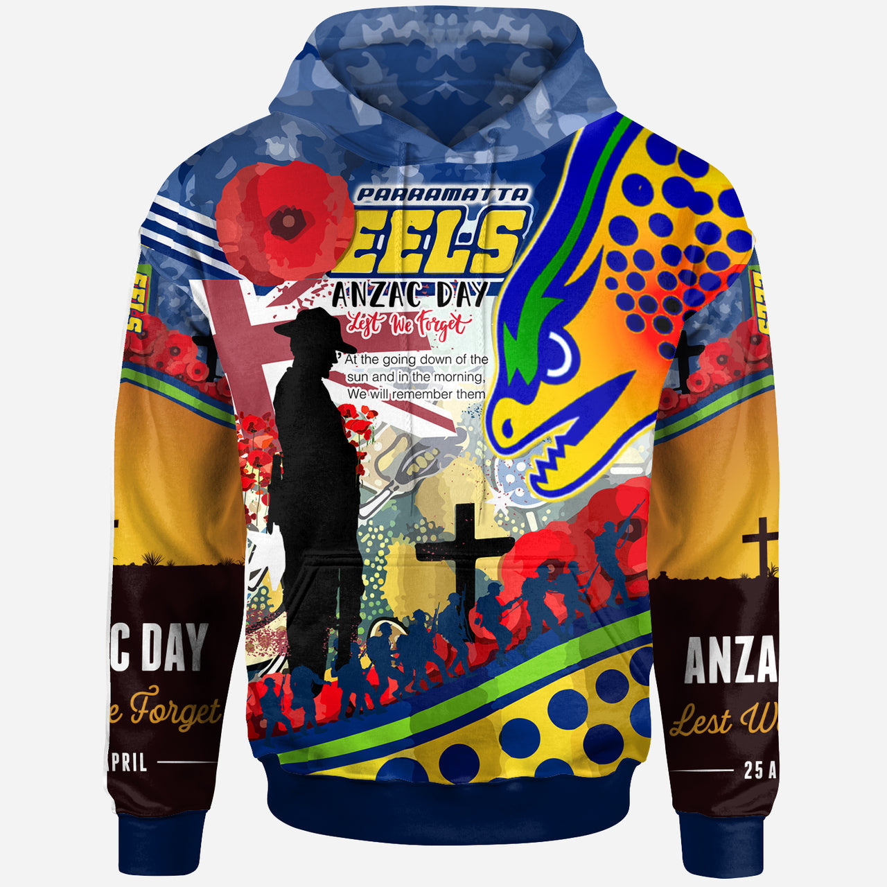 eels-rugby-australia-anzac-day-lest-we-forget-custom-hoodie-remembrance-eels-with-anzac-poppy-watercolour-style