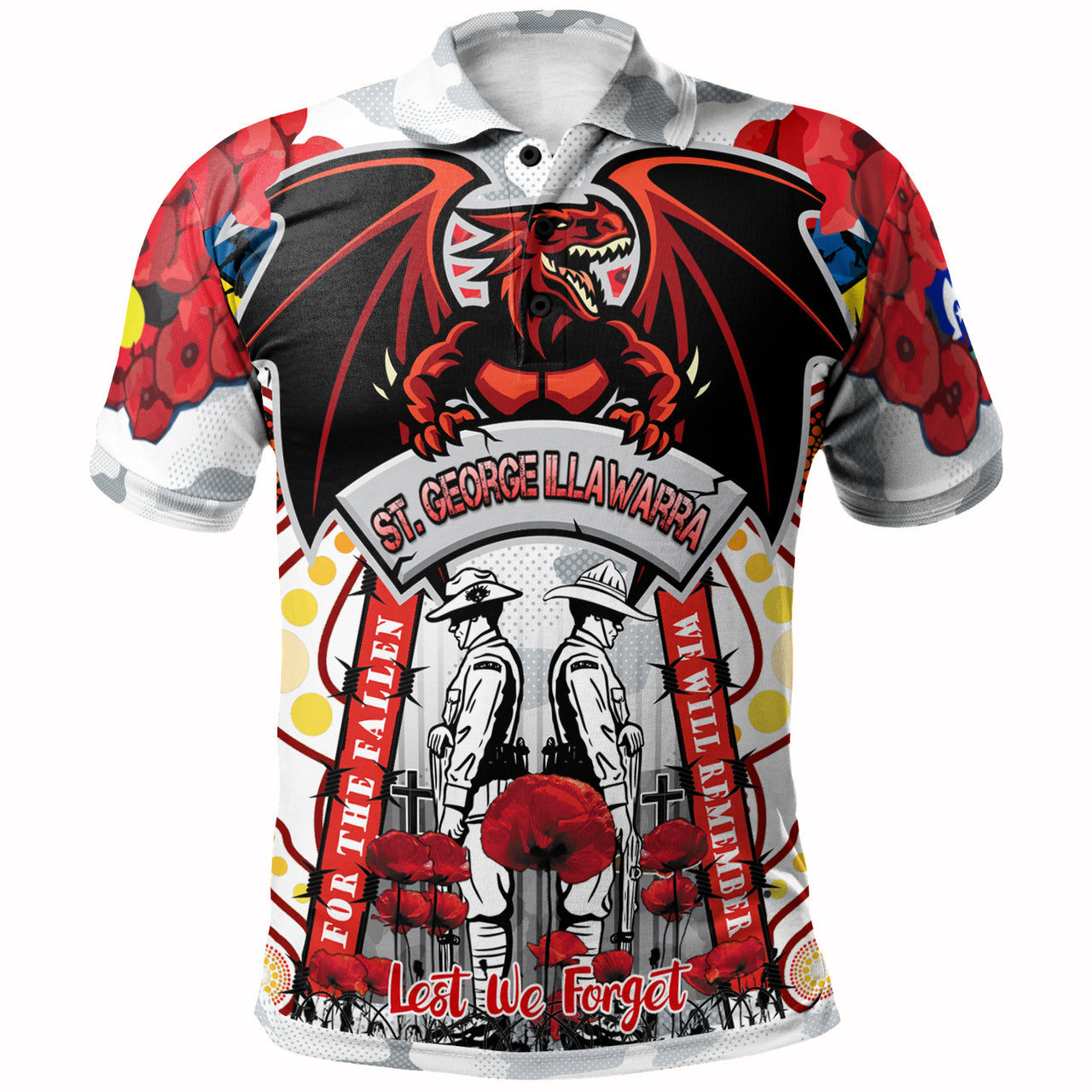 st-george-rugby-anzac-day-watercolour-custom-polo-shirt-remembrance-dragons-with-poppy-flower