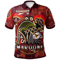 maroons-rugby-polo-shirt-custom-maroons-kangaroo-with-aboriginal-style-of-dot-painting-personalised-player-and-number-polo-shirt