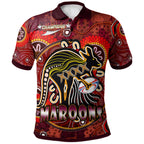 maroons-rugby-polo-shirt-custom-maroons-kangaroo-with-aboriginal-style-of-dot-painting-personalised-player-and-number-polo-shirt