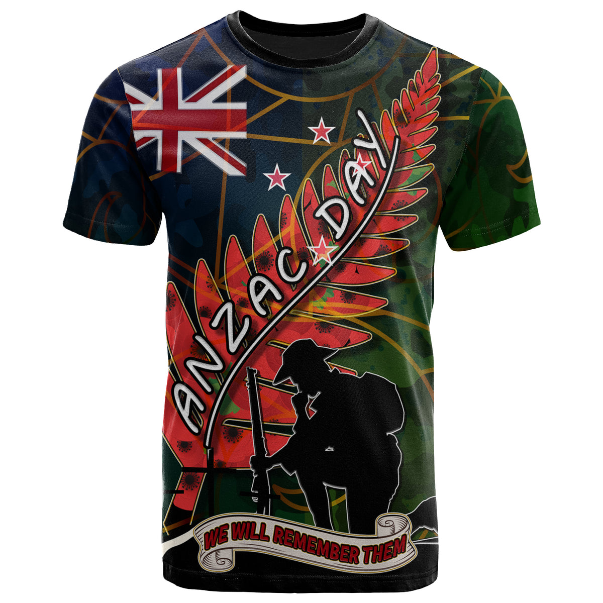 new-zealand-anzac-day-t-shirt-anzac-day-we-will-remember-them-camouflage-curve-patterns-t-shirt