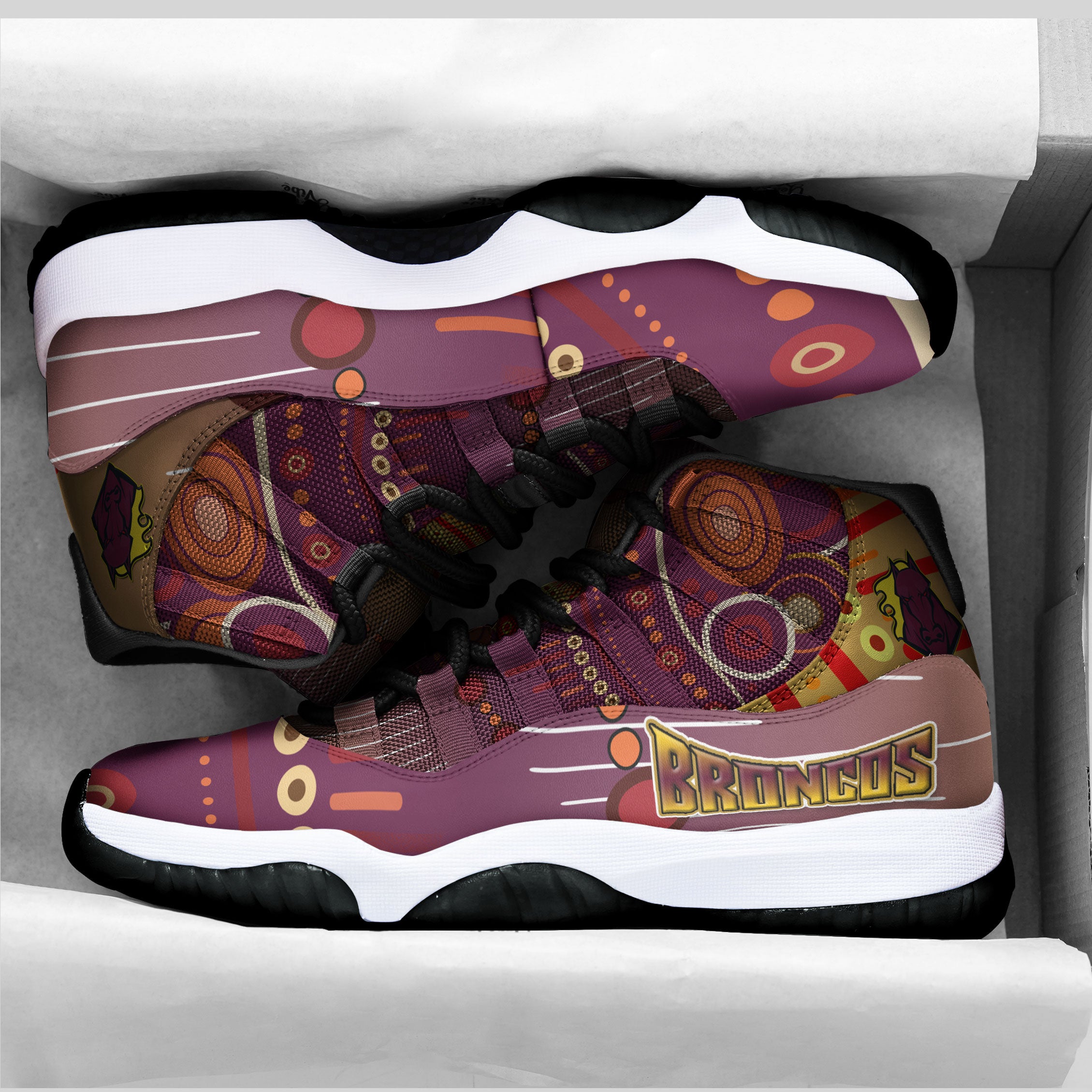 broncos-rugby-custom-high-top-basketball-shoes-j11-horse-aboriginal-patterns-sneakers-j11