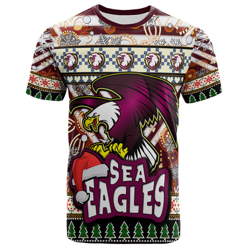 sea-eagles-rugby-christmas-t-shirt-custom-xmas-sea-eagles-christmas-balls-snowflake-with-aboriginal-patterns-t-shirt