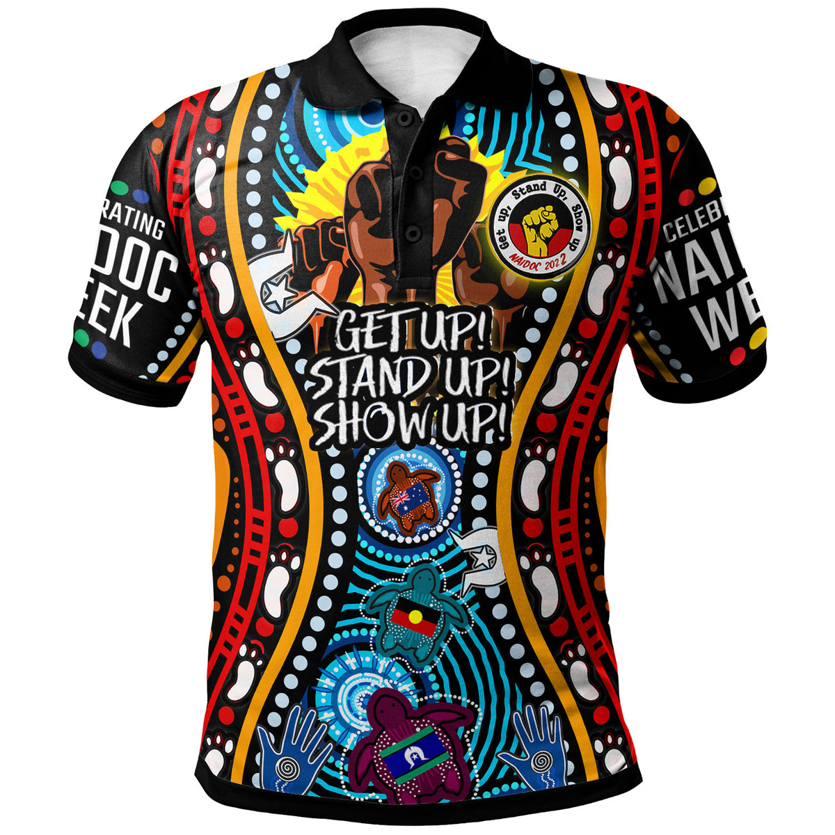 australia-naidoc-week-2022-custom-polo-shirt-indigenous-culture-get-up-stand-up-show-up