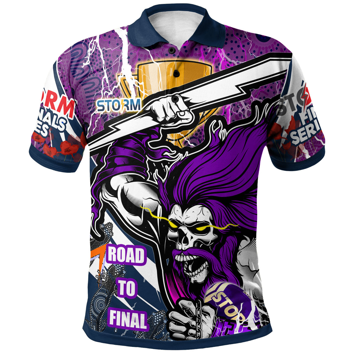 storm-premierships-rugby-polo-shirt-custom-road-to-final-melbourne-storm-thunder-ghost-aboriginal-culture-polo-shirt