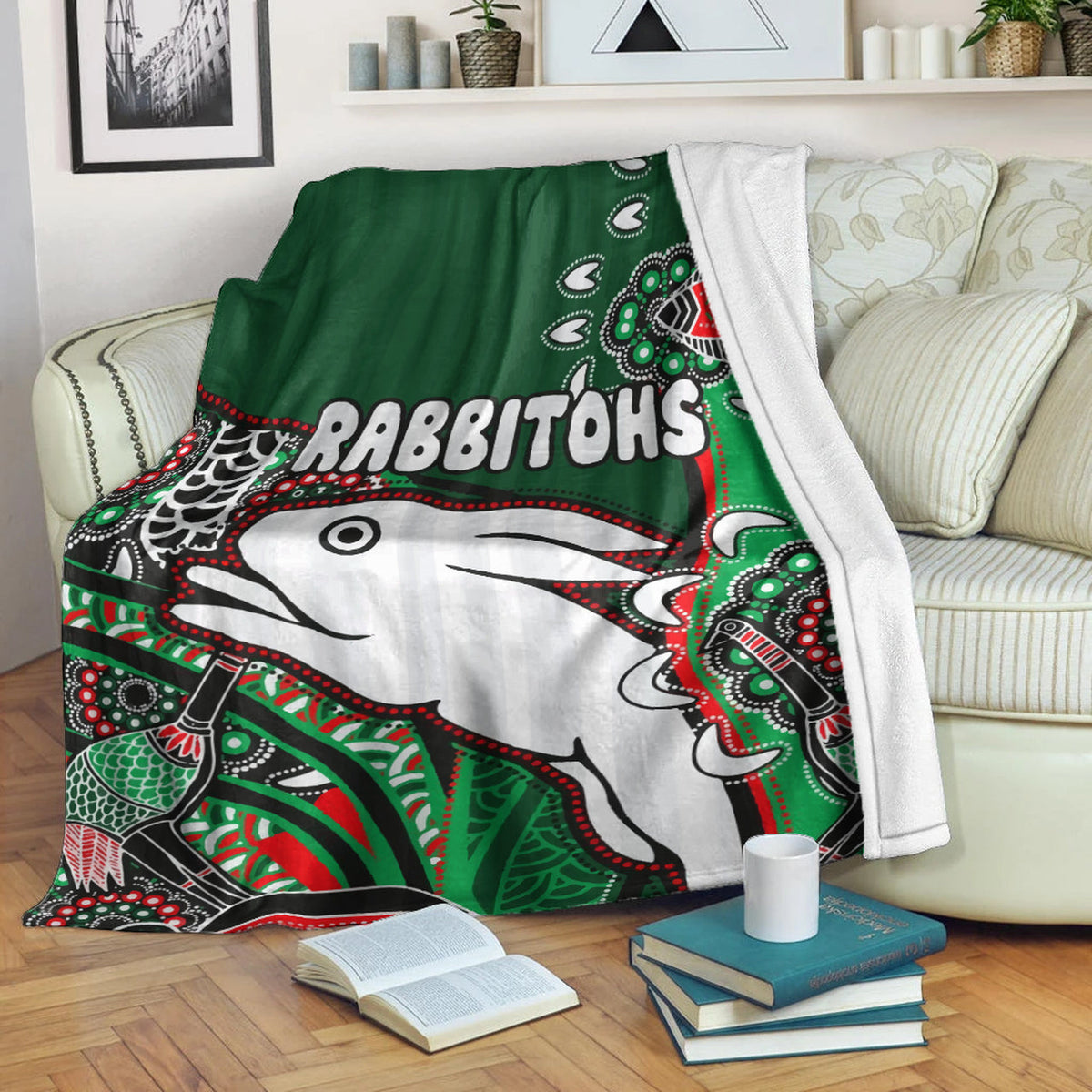 south-sydney-rabbitohs-rugby-custom-blanket-indigenous-dreaming-rabbitohs