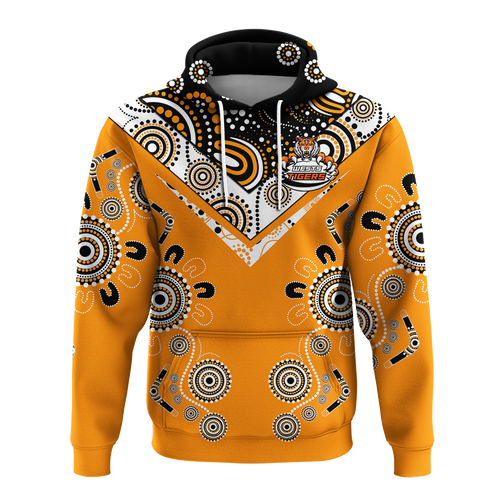 Wests Tiger Rugby Aboriginal Pattern Hoodie - LT2