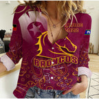 Brisbane Broncos Rugby NAIDOC 2022 Women Casual Shirt - LT12