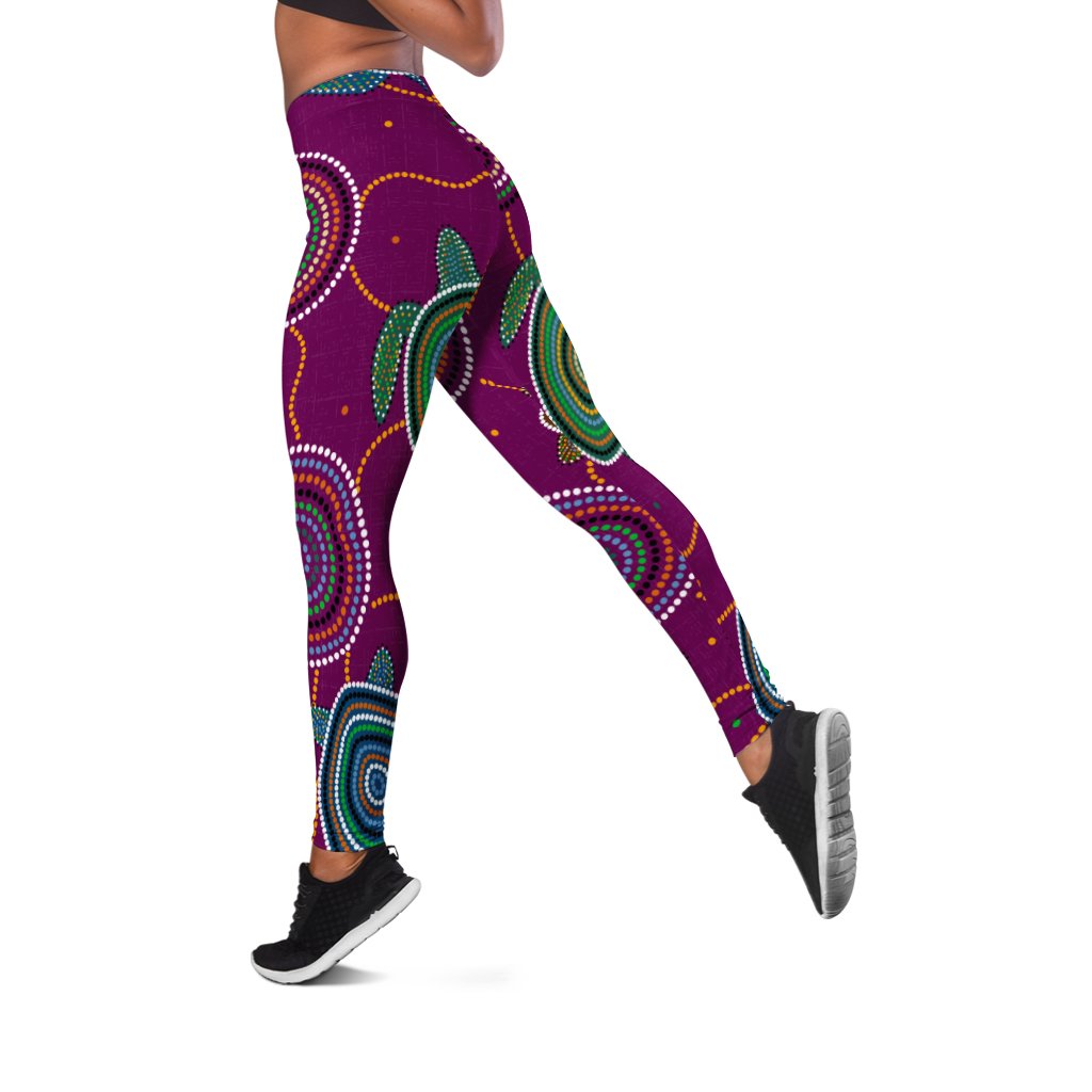 legging-aboriginal-turtle-purple-australia-dot-patterns
