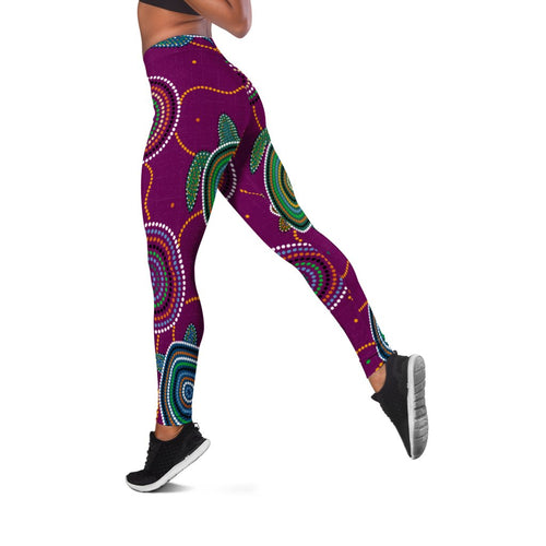 legging-aboriginal-turtle-purple-australia-dot-patterns